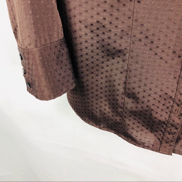 Croft & Barrow M Blouse Button-down Swiss Dot - Picture 3 of 7